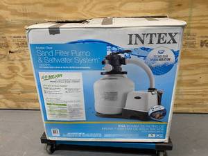 lot 127 image: INTEX 26679EG QX2600 Krystal Clear Sand Filter Pump & Saltwater System for Above Ground Pools, 16in