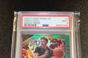 2020-21 Prizm Draft Green Prizm LaMelo Ball #3 PSA 9 Rookie Card