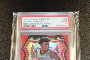 2020-21 Prizm Draft Red White Blue Prizm James Wiseman #82 Rookie Card