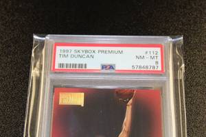 1997-98 Skybox Premium Tim Duncan #112 PSA 8 Rookie Card