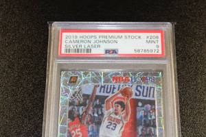 2019-20 Hoops Premium Stock Silver Laser Cameron Johnson #208 PSA 9 Rookie Card