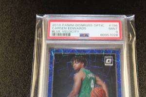 2019-20 Donruss Optic Blue Velocity Carsen Edwards #196 PSA 9 Rookie Card