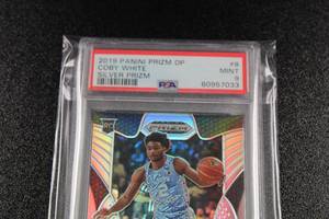 2019-20 Prizm Draft Silver Coby White #8 PSA 9 Rookie Card