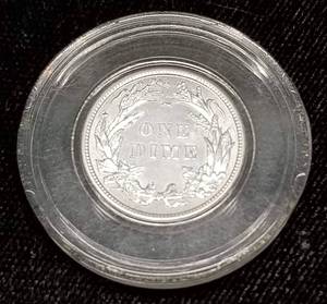 1910 US BARBER DIME UNC MS63 IN AIRTITE