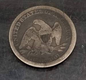 1857 US SEATED LIBERTY QUARTER