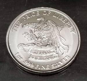 1 TROY OZ .999 FINE SILVER DONT TREAD ON ME ROUND