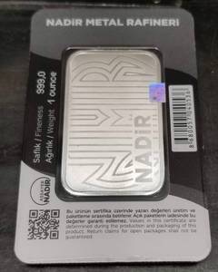 1 TROY OZ .999 FINE SILVER BAR NADIR CARDED & SEALED