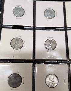 FULL PAGE OF US WWII WAR TIME 1943 STEEL CENTS