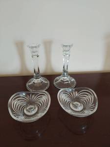 lot 30 image: Four Glass Candleholders