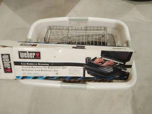 lot 199 image: Farborware Open Hearth Electric Broiler & Weber Gas Rotisserie