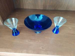 lot 63 image: Cobalt Blue Glassware