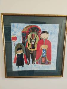 lot 65 image: Framed Asian Style Original Artwork