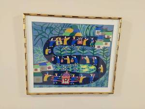 lot 66 image: Framed Asian Style Artwork