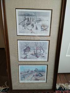 lot 73 image: Framed Three Part Prints by Koubo