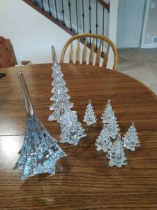 lot 256 image: Collection Of Glass And Crystal Trees