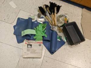 lot 436 image: Silicone mats, respirator masks, br...