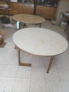 lot 461 image: 2 48 round tables. 27.5 tall and ...