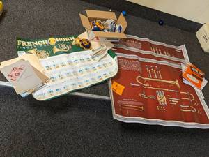 lot 91 image: 3 anatomy of instrument posters for...