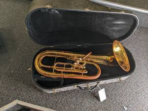 lot 96 image: Baritone horn or euphonium in case...