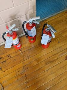 lot 563 image: 3 Fire extinguishers, all are good,...