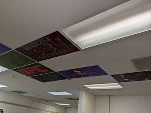 lot 578 image: Rectangular ceiling tiles, several ...