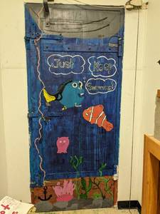 lot 128 image: Fire door painted blue on 1 side an...