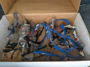 lot 480 image: Box of several used safety glasses...