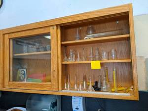 lot 486 image: Cabinet and contents, includes beak...