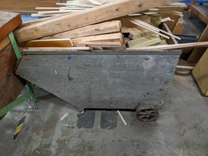 lot 51 image: Wheeled cart full of lumber scrap s...