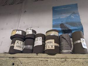 lot 58 image: Lot of new sand paper rolls assorte...