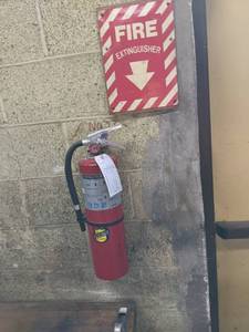 lot 59 image: Fire extinguisher and sign...