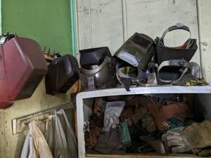 lot 69 image: lot of welding masks and gloves...