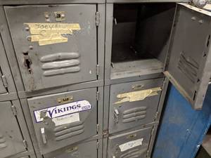 lot 179 image: Metal lockers measuring 36 wide and...