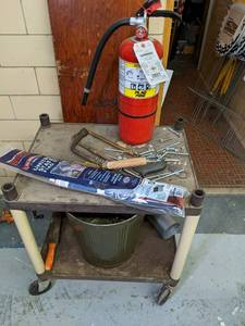 lot 212 image: 2-tier plastic cart on wheels 24...