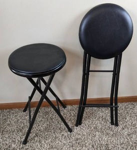 lot 44 image: Pair of Black Folding Stools