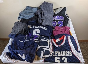lot 122 image: Mens Clothing St. Francis Jersey, Titan Jersey, NBA, Duluth, Saffee, J.Crew, Gildan, & More
