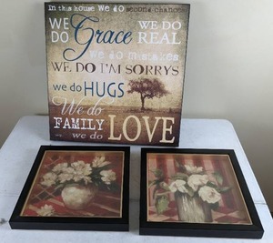 lot 39 image: Set of 3 Home Decor Wall Art