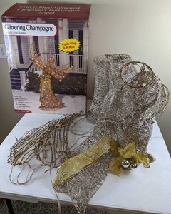 lot 117 image: 55 in. Animated Glittering Champagne Angel