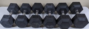 lot 47 image: Three Pairs of Dumbbells 30lb, 35lb, & 40lb