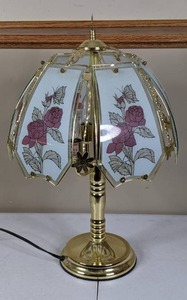 lot 45 image: Vintage Lamp Shade with Gold Metal Base