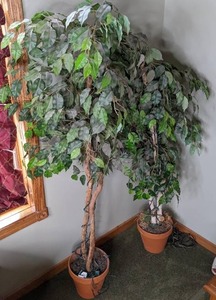lot 123 image: Pair of Artificial Trees with Lights
