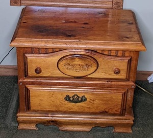 lot 97 image: Beautiful Solid Wood Nightstand