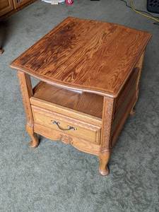 lot 28 image: Real Wood One Drawer End Table