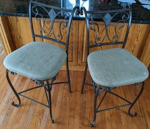 lot 40 image: Pair of Gorgeous Metal Bar Stools