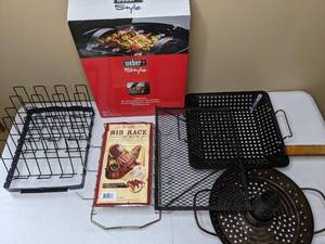lot 73 image: Lot of Weber and Smoke Vault Grilling Accessories, Some NEW