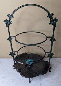 lot 116 image: Three - Tier Appetizer Stand & Decorative Flower Dish Decor