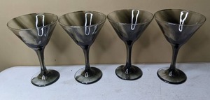 lot 93 image: Beautiful Set of 4 Smoke Swirled Martini Glasses