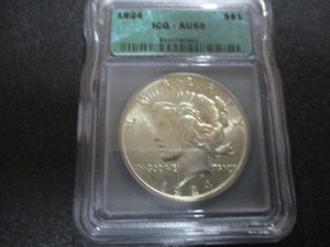 1924 Peace Dollar AU58