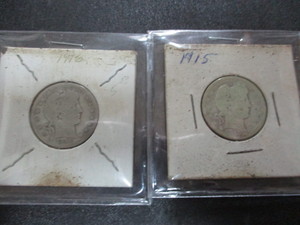 1915 and 1916 Barber Coins