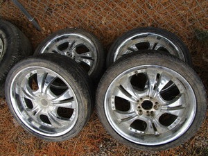 (4) Alum Car Wheels & Tires